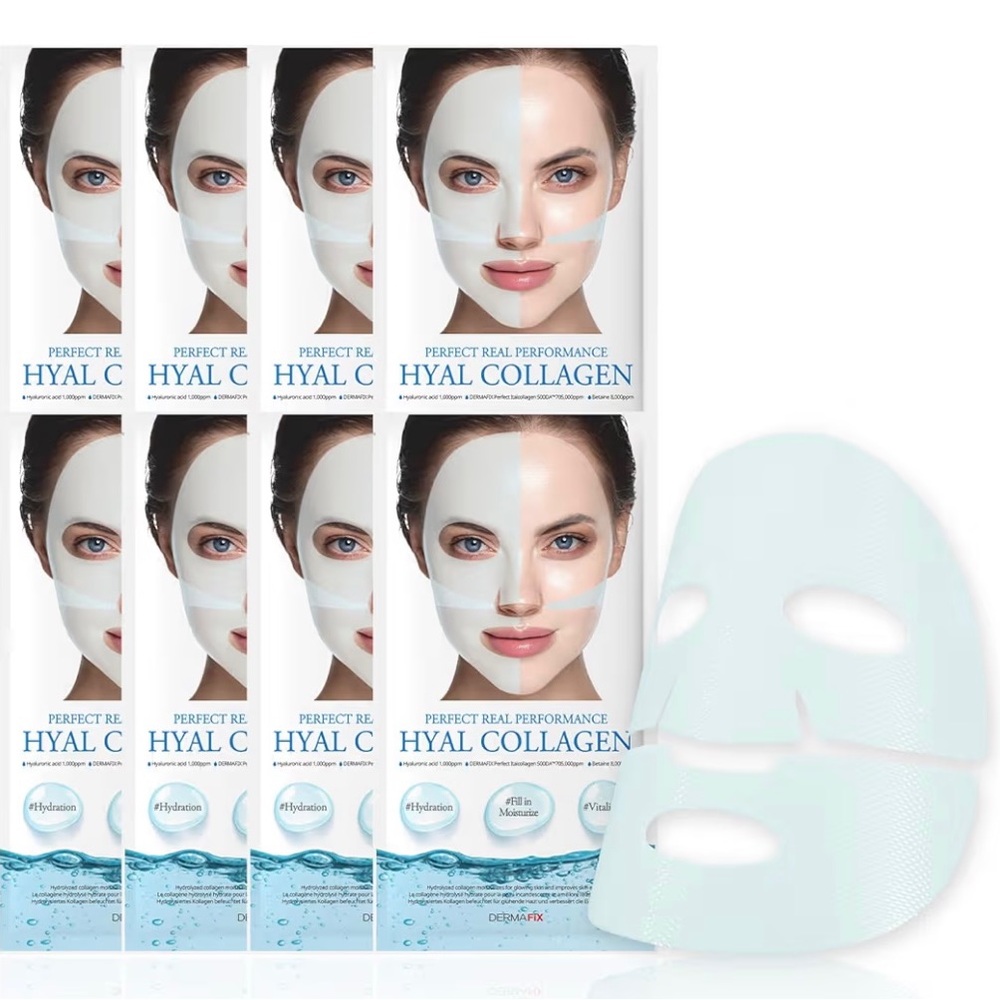Dermafix Moisturizer Hyal Collagen Mask 8 Pieces Exp 4/25/27 South Korea Sealed